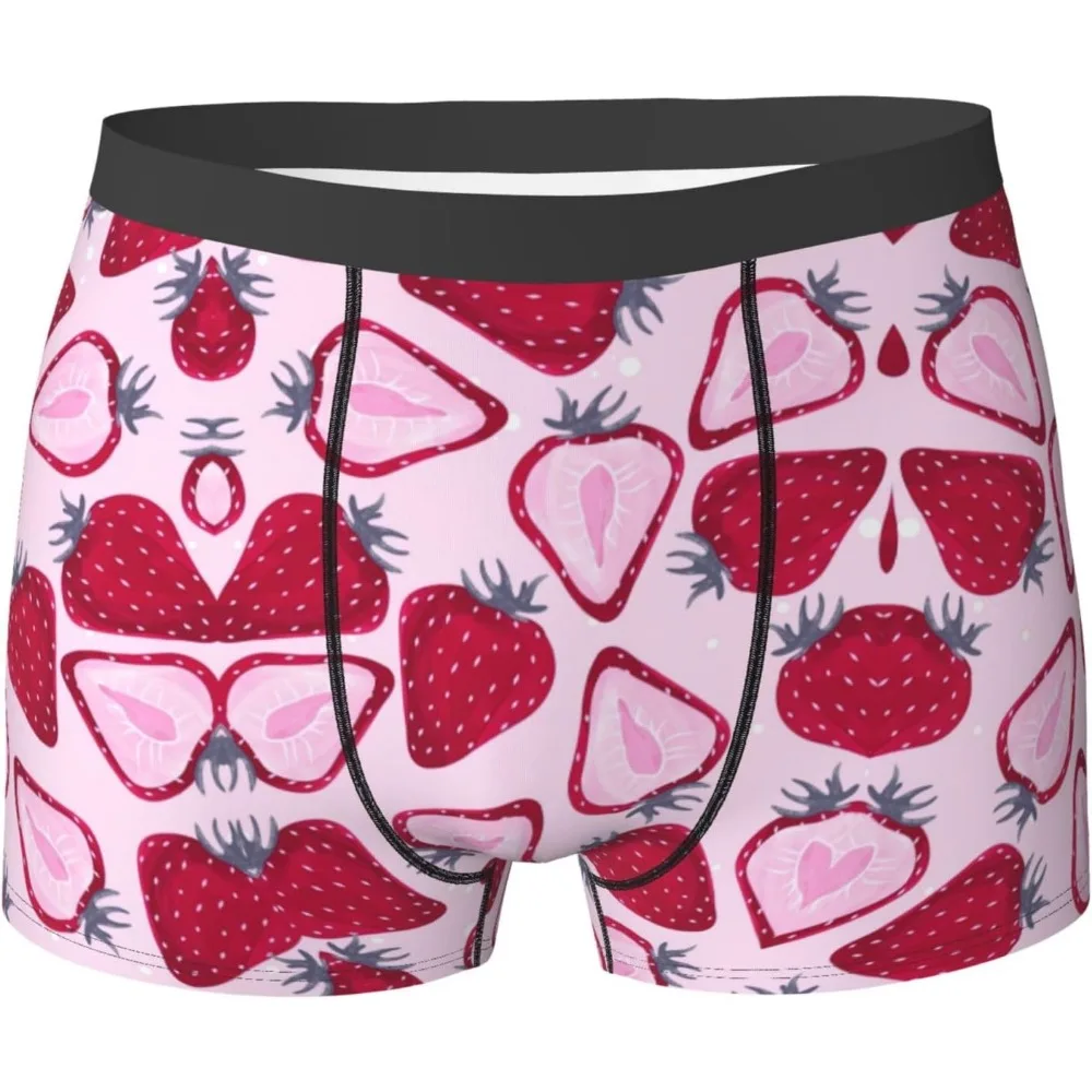 

Strawberry Pattern Print Men's Trunks Underwear - Men's Boxer Briefs - Comfortable Total Support Pouch Boxer Briefs