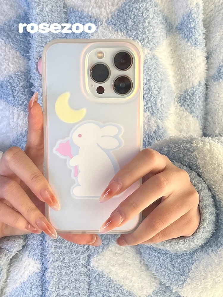 

Чехол для телефона Rose Zoo Cute Rabbit Year adient Laser Imd с полным покрытием для iPhone 4 pro Max 5 pro Max 6 pro Max Eco Frie...