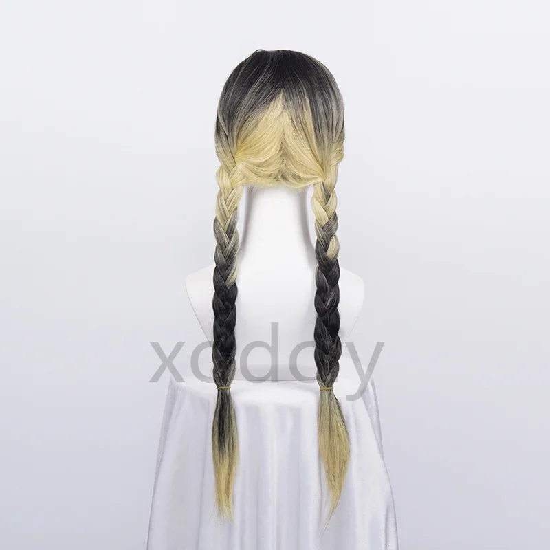 Peruka do cosplayu Anime Haitani Ran Haitani Rindo Tenjiku Rokuhara Tandai, podwójny długi warkocz, peruka + czepek pod perukę