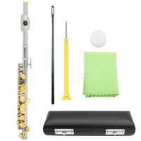 SLADE Piccolo Professional C Key Cupronickel Half-size Flute Silver Plated Body Gold Key Practice Performance Wind Instruments