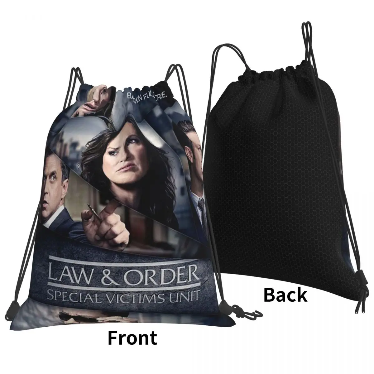 

SVU Back In Full Force Backpacks Multi-function Portable Drawstring Bags Sports Bag Book Bags For Man Woman Students