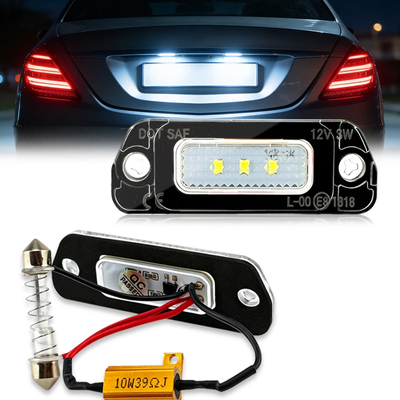 2Pcs Suitable for Mercedes-Benz LED License Plate Light X164 W164 W251 GL ML R Class 2006 2007 2008 2009-2012 LED Number Lamps