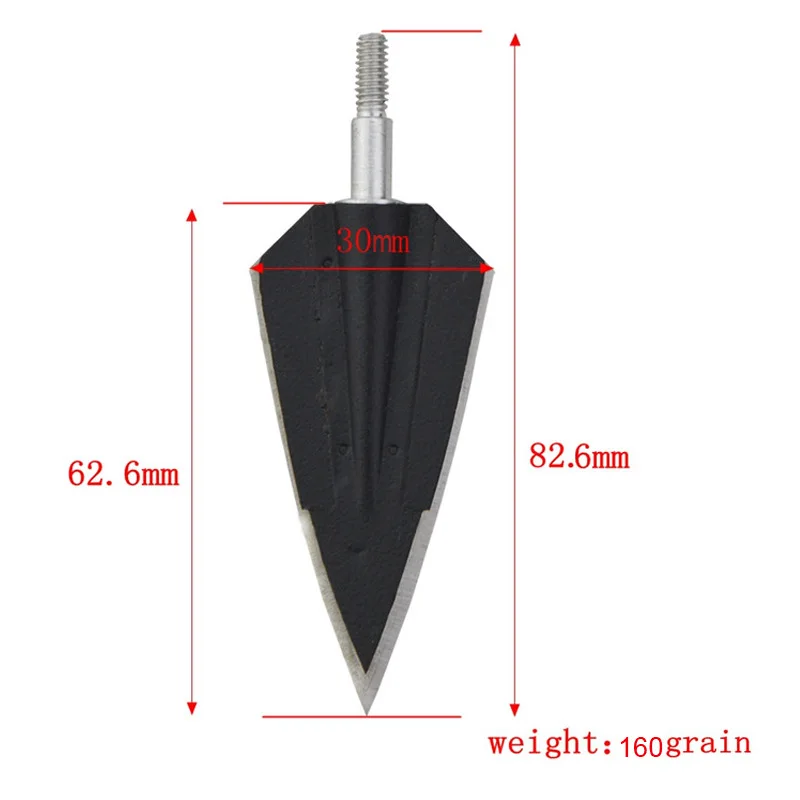 3/6/12pcs Archery Broadheads 160Grain Universal Thread 2 Fix Blade Tip Points Target For Outdoor Hunting Accessories