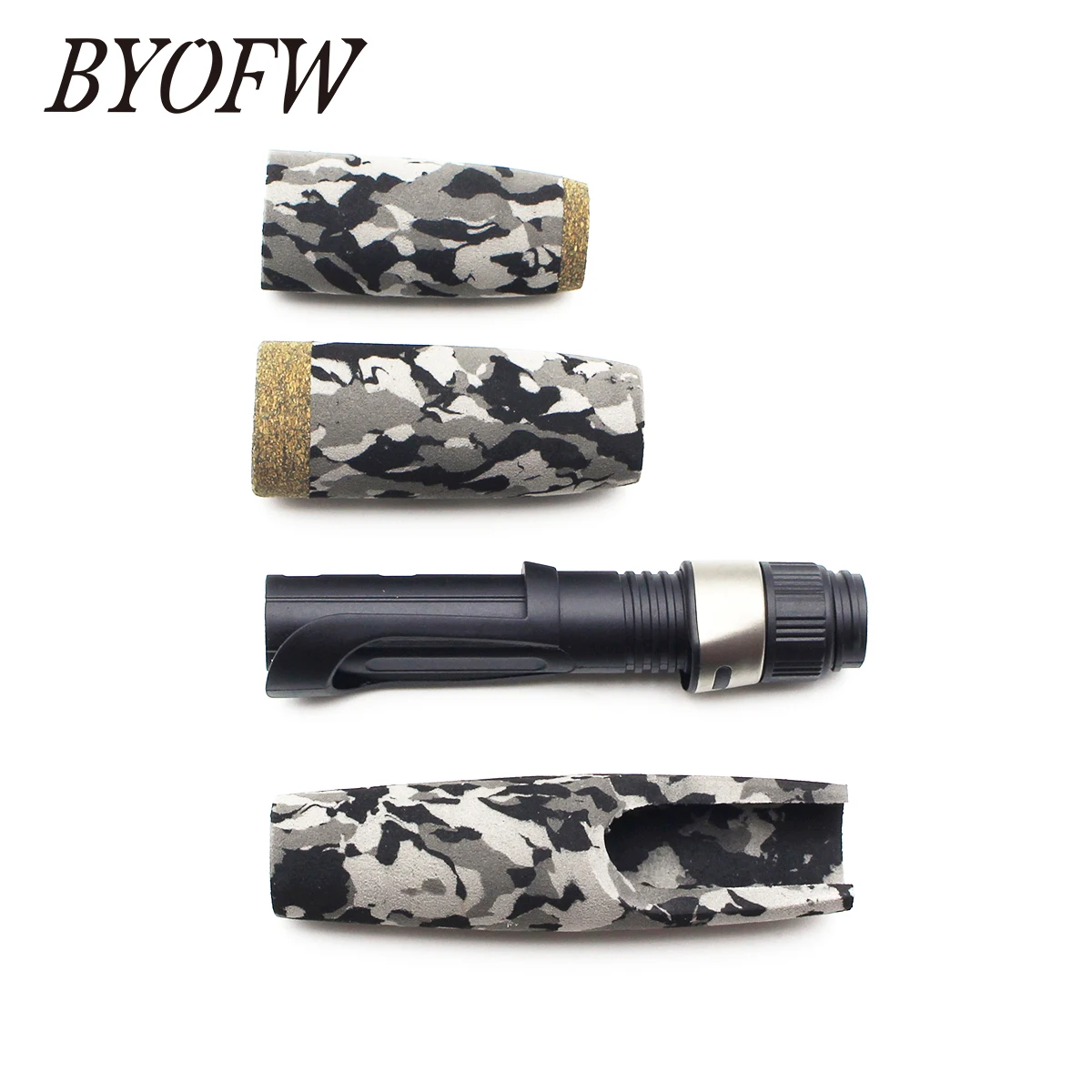 Imagem -03 - Byofw-eva Espuma Girando Vara de Pesca Eva Handle Split Grip Carretel de Assento Reparação Camo Pole Faça Você Mesmo Substituição Reparação Cinza Conjunto