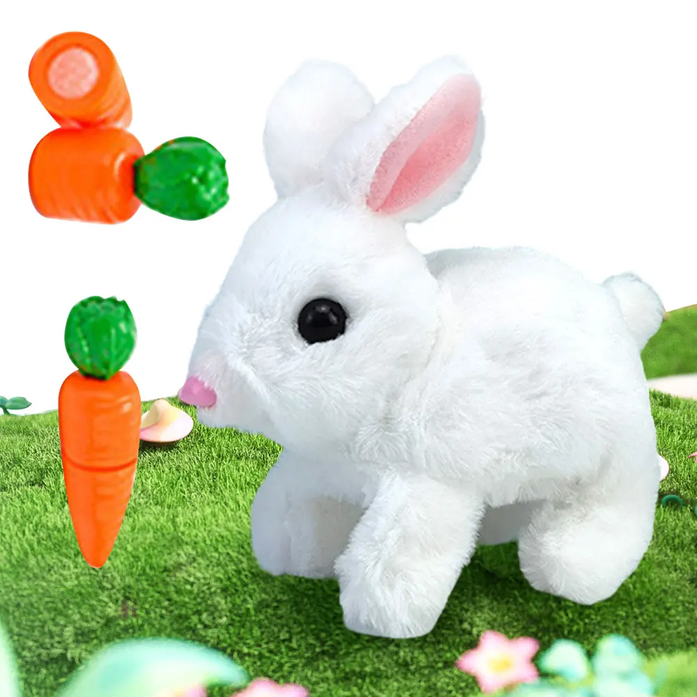 

Interactive Electronic Pet with Sounds and Movements Realistic Bunny Toy Easter Plush Stuffed Bunny Toy Gift for Toddlers