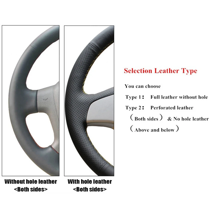 Blcak PU Leather Car Steering Wheel Cover for Toyota Caldina 2002 2003-2006 2007 Corolla 2004-2006 RAV4 (US) 2004-2005 Scion tC