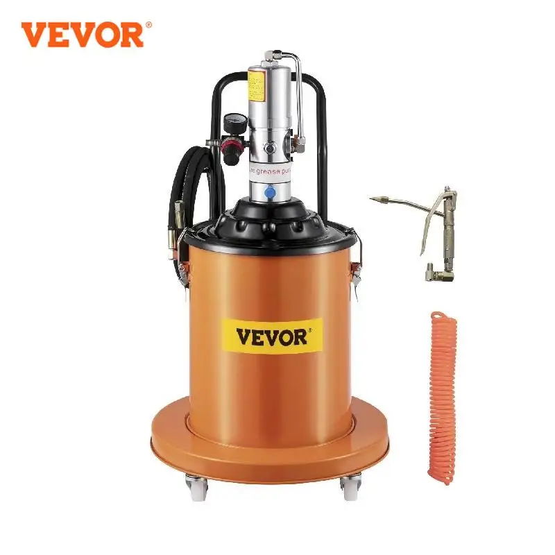 

VEVOR 5Gal / 20 L Air Pneumatic Grease Gun Pump With Gas-Pressure Meter Swivel Oiling Gun Head for Mechanization Oil Injection