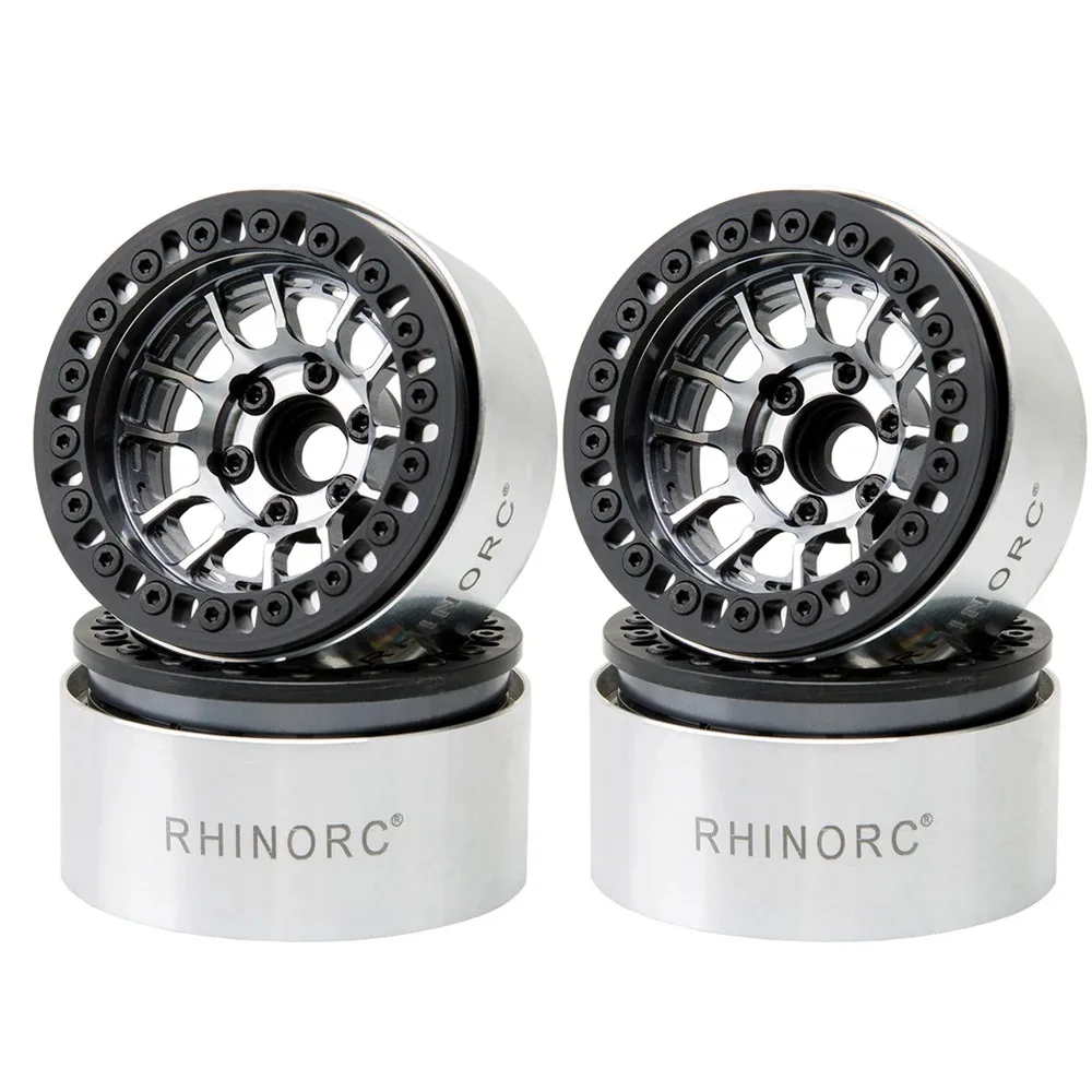 RhinoRC MOZA Negative OffSet Aluminum 1.9 Inch Wheel Rim 4PCS for 1/10 RC Crawler Car Axial SCX10 RR10 Wraith TRX4 TRX-6