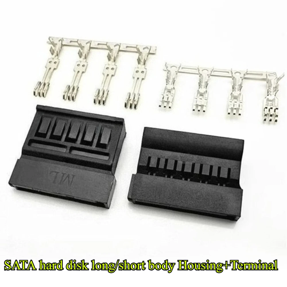 

5/10/30/50/100Sets/lot Black Housing IDE HDD Sata Power Fale Connector With Copper Terminal Metal Pin For Hard Disk Computer