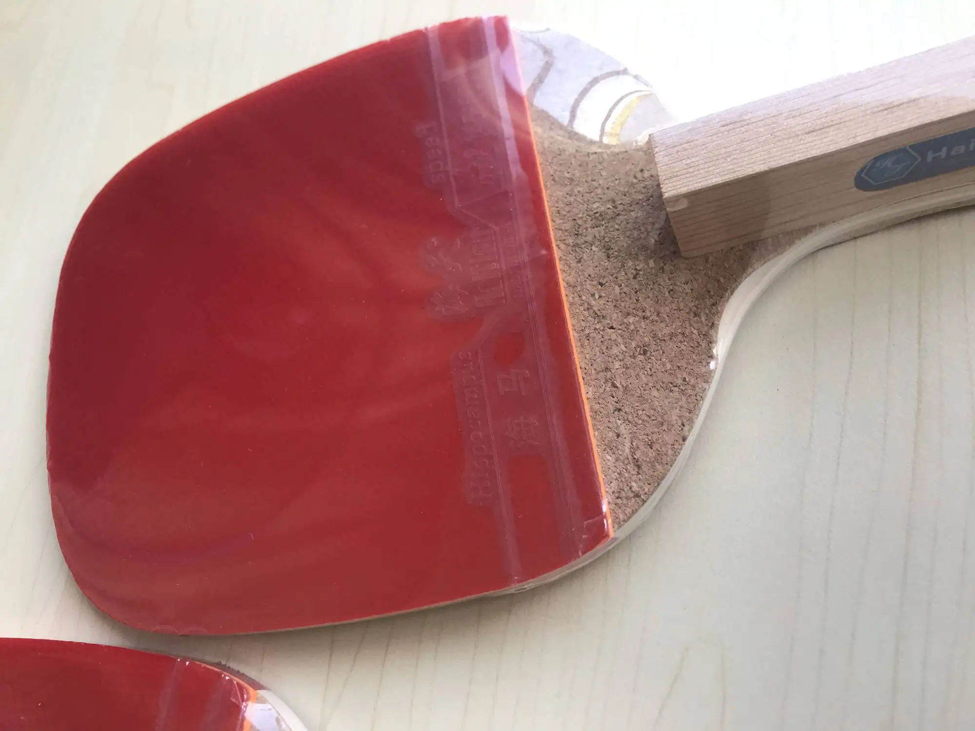 Haitianisches 8mm/9mm Chinesische Fichte/Hinoki Holz Tischtennisschläger Japanisches Penhold Professionelles Ping-Pong-Paddel mit HAIFU-Gummi – Detail 4
