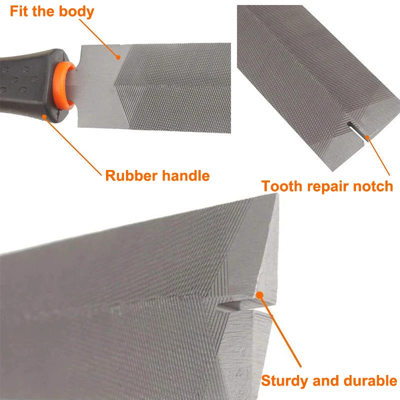 6/8Inch Diamond Rhombic Saw File Triangle Metal File Bearing Steel Wood Rasp for Sharpening Saw Blade Woodworking Tools