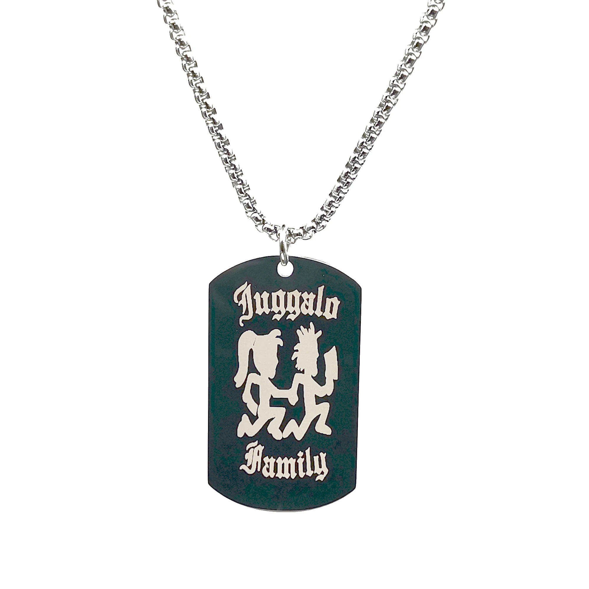 

New Family ICP Juggalo/Juggalette Hatchetman Dog Tag Charms Pendant Necklace Stainless Steel Jewelry 24''