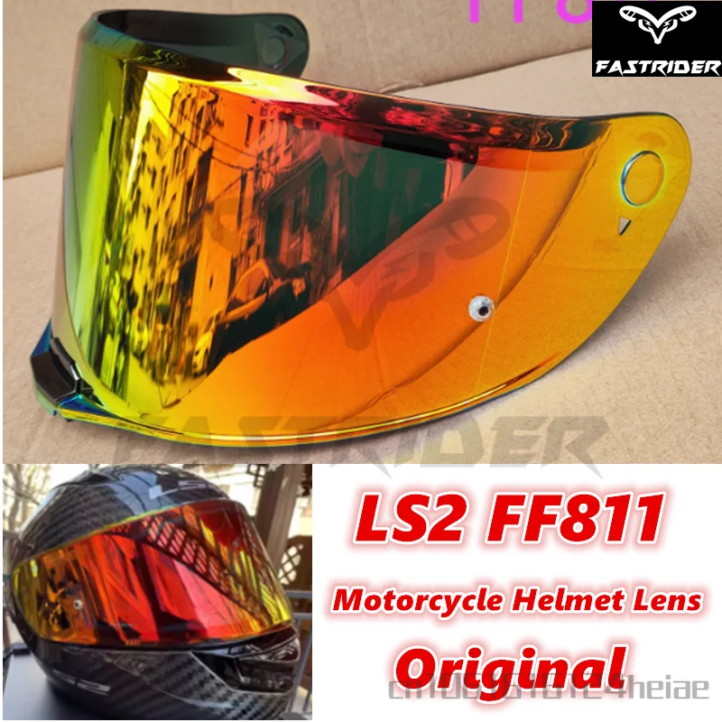 Viseras originales LS2 FF811, casco de motocicleta de cara completa, lente de Color, visera negra y plateada, pegatina antiniebla Original