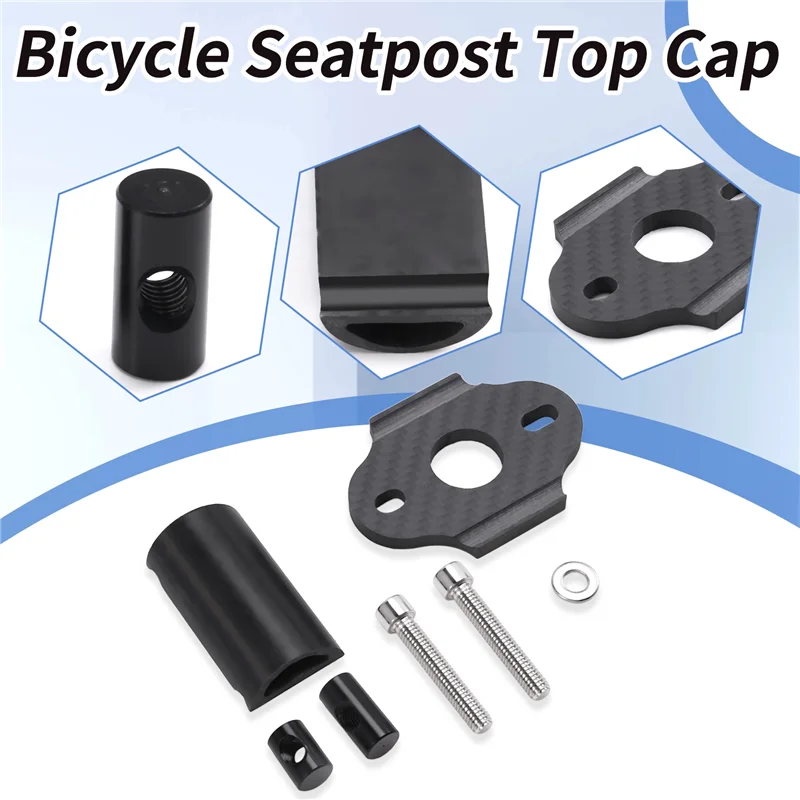 

RTENTE-Carbon Fiber Bicycle Seatpost Top Cap With Screw For F12 Seatpost Clamps Carbon Top Cover Stem Cover