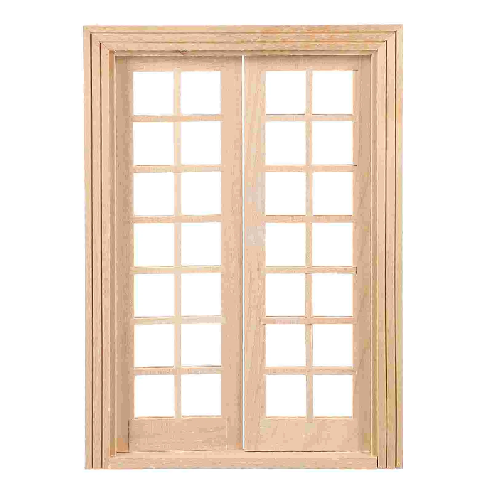 Door and Window Model Mini Accessory Decorate Wooden Miniature Toy Micro Scene Furniture