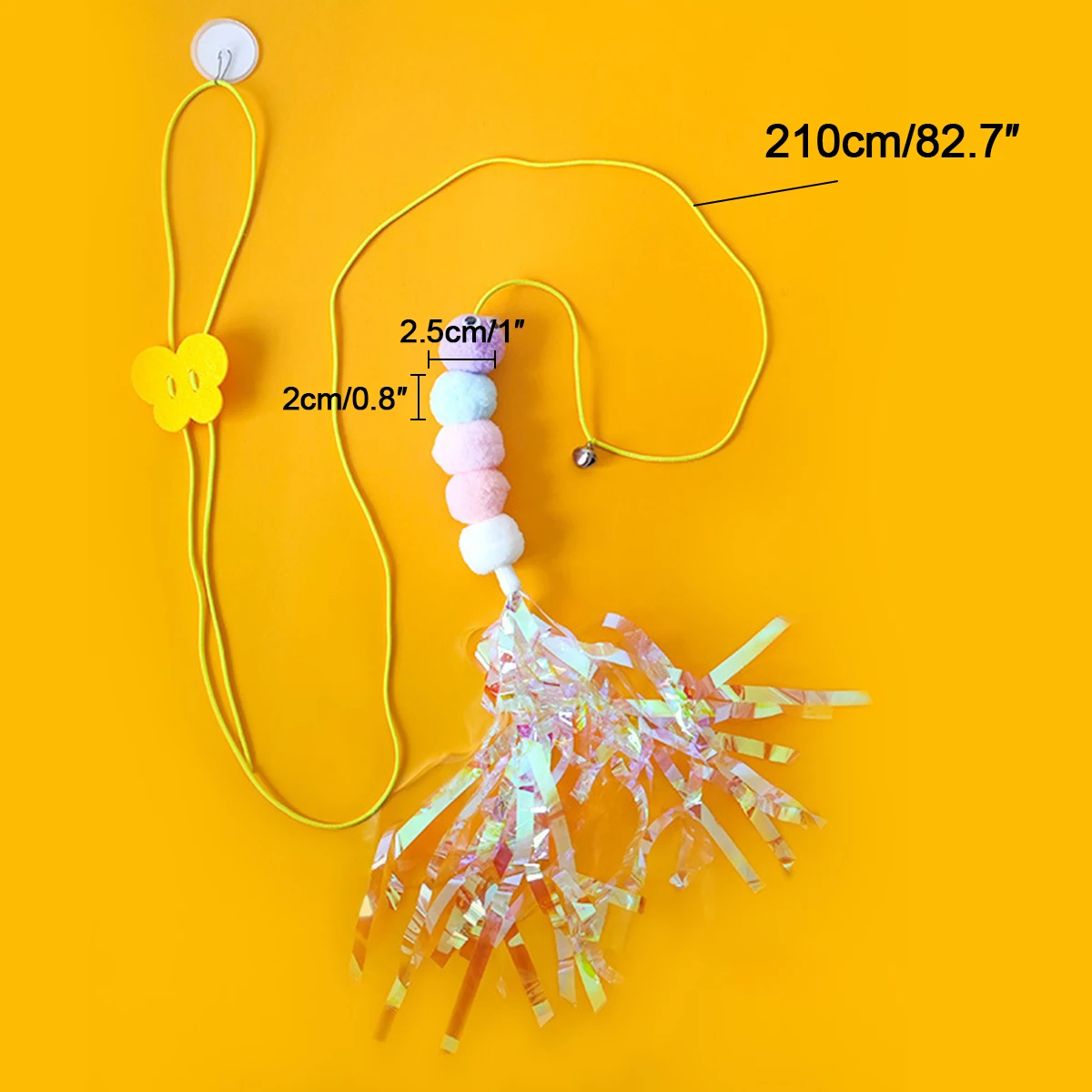 Cat Toys Self-Heat Relief Swing Hanging Door Hanging Stretchy Feather Teaser Stick Bells Cat Supplies