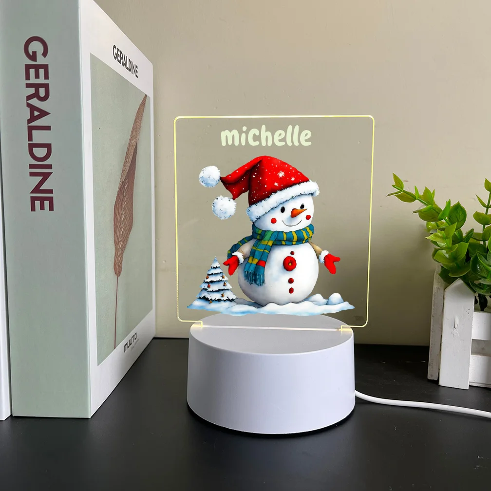 

Personalized Custom Snowman DIY Rgb Night Lights Led Birthday Party Decor Room Decor For Boys Birthday