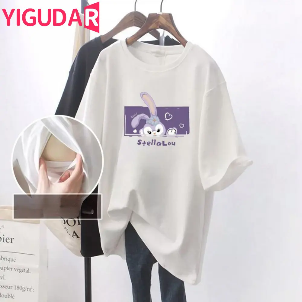 Maternity Vintage Oversized Short Sleeve Tshirt pregnancy Women Hip Hop T-shirt Streetwear Lady Clothes Loose Tee Printing Top