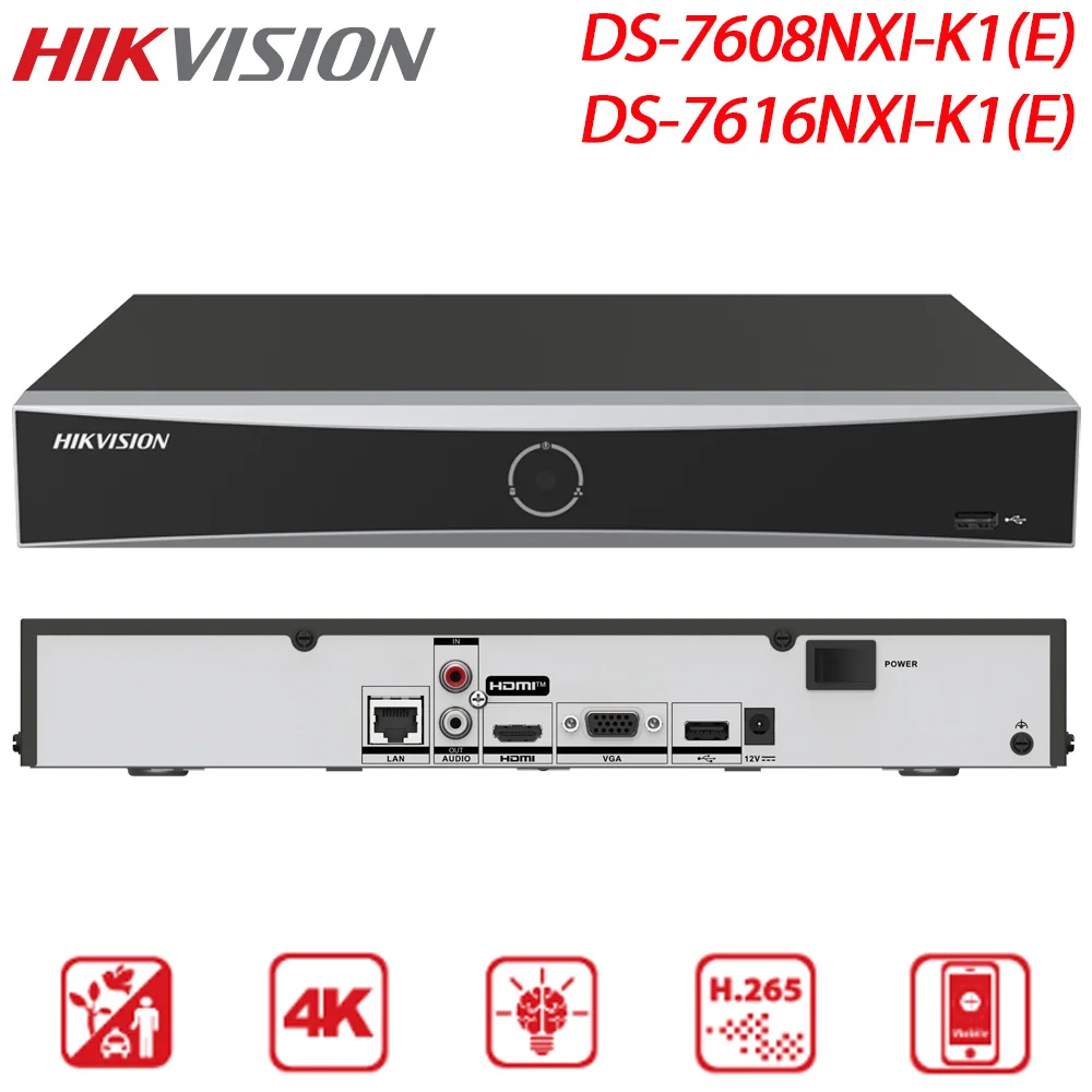 Hikvision 8/16-ch No PoE Ports AcuSense 4K NVR Facial recognition, perimeter protection, motion detection 2.0, AcuSearch 80 Mbps