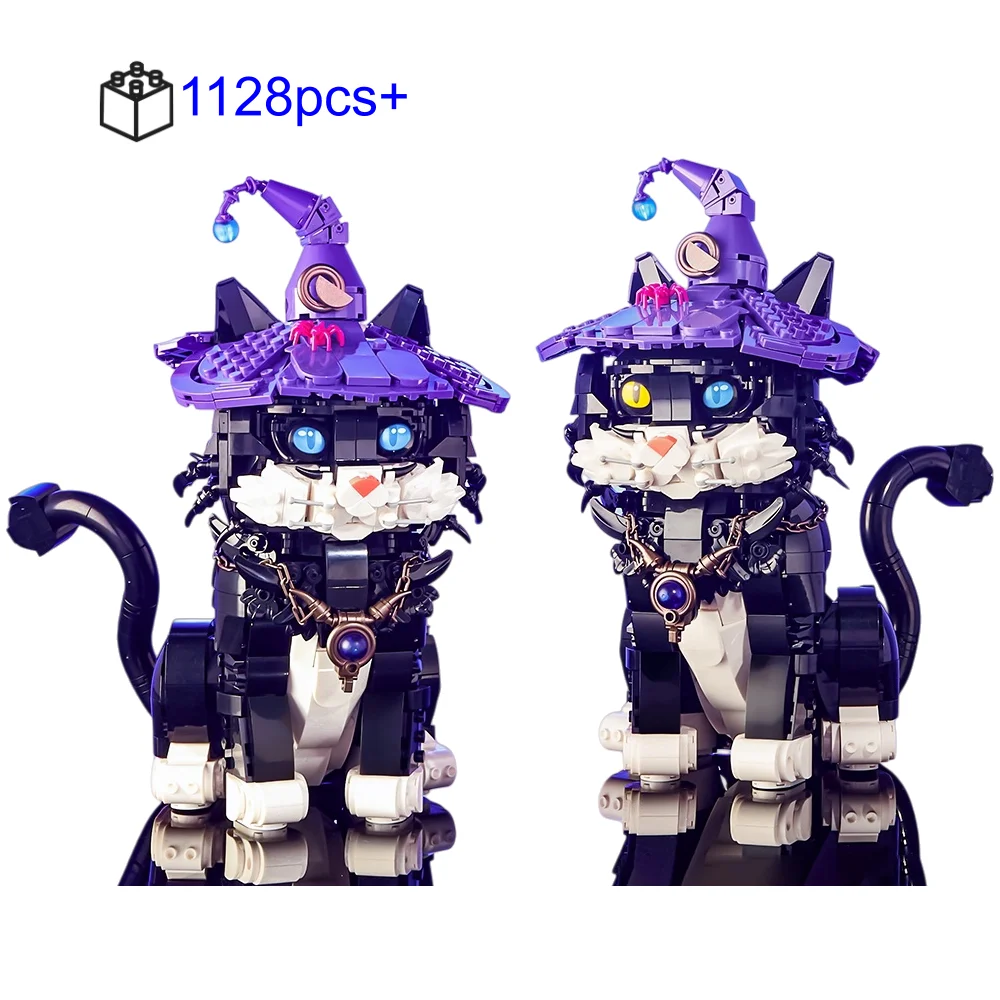 FUNXINEE NEW Creative Magic Movie Magic Cat Glowing Building Blocks Set Creative Assembly MOC Model Kids Birthday Christmas Gift
