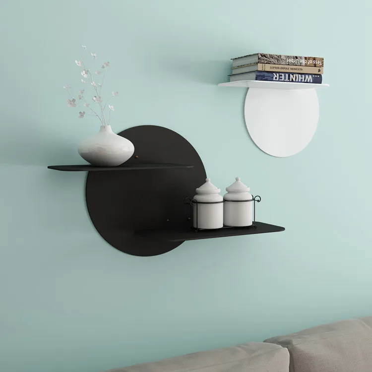 Wall shelf room TV background wall flower pot frame wall baffle entrance No punching simple laminate