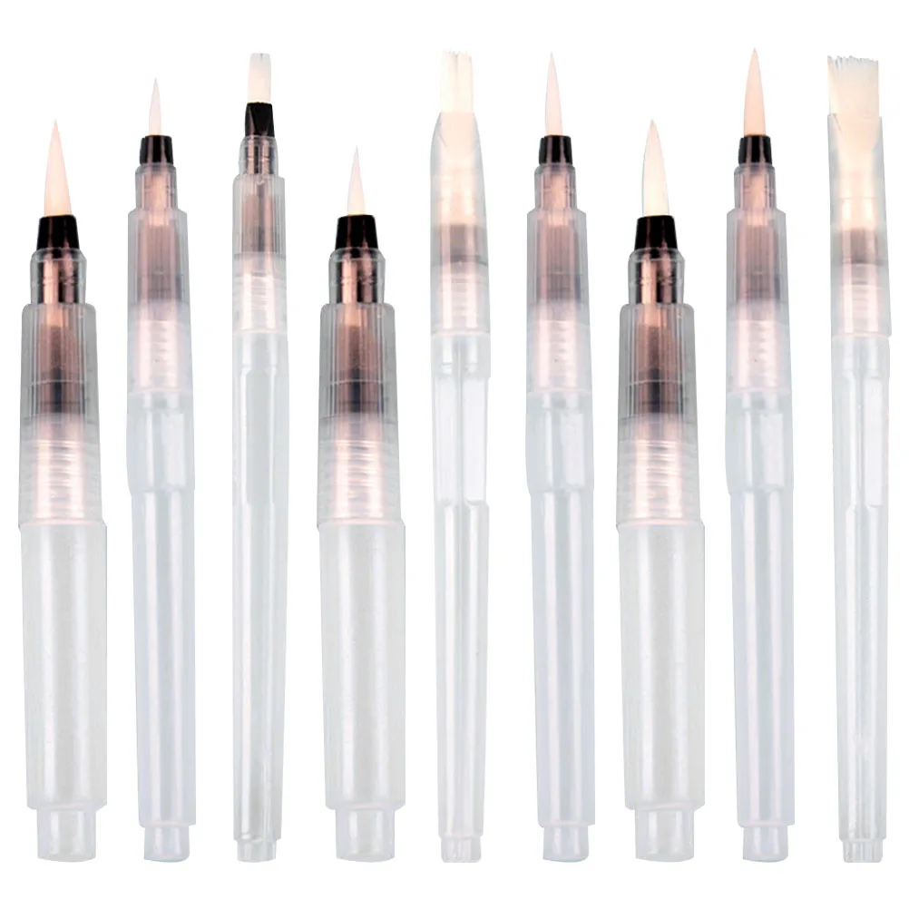 

9pcs Brush Set Leak Proof Soft Blend Pens Soluble Colored Water Brush Pen Pilot Ink Pen Pencils Aqua Supplies