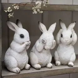 3pcs/Set Cute Bunny Silicone Mold Easter Bunny Epoxy Gypsum Concrete Mold DIY Home Decoration