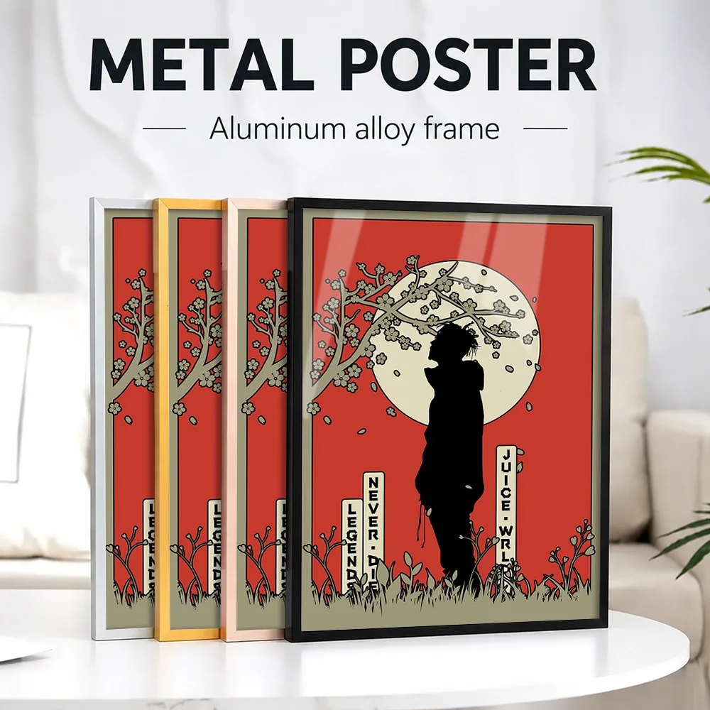 Juice WRLD Skysaw Framed Aluminum Metal Poster Customized Photo Vintage Sound Style Wall Art For Listening Room Music Fan Gift