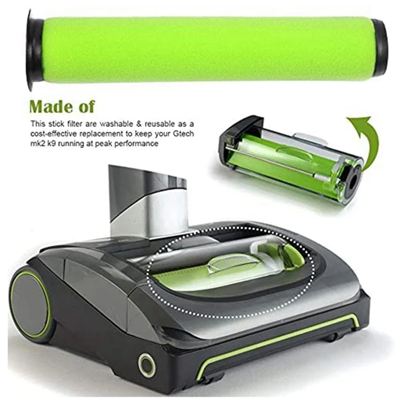 โปรโมชั่น!แผ่นกรองฝุ่นแบบแท่งกรองสำหรับ Mk2และแอร์แรมสามารถซักได้ K9 MK2กรองเครื่องดูดฝุ่นไร้สาย