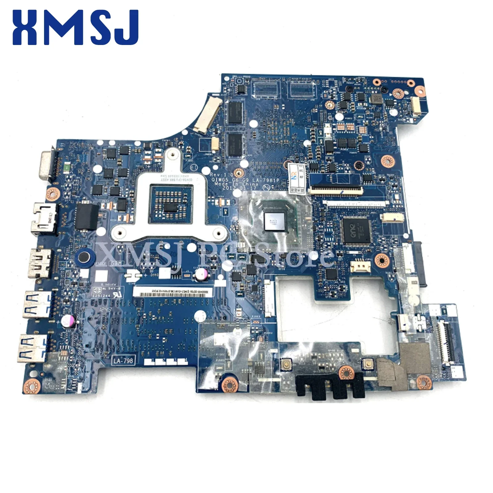 XMSJ For Lenovo G480 Laptop Motherboard 11S900001 QIWG5_G6_G9 LA-7981P HM77 DDR3 GT610M Video Card 1GB Main Board Full Test