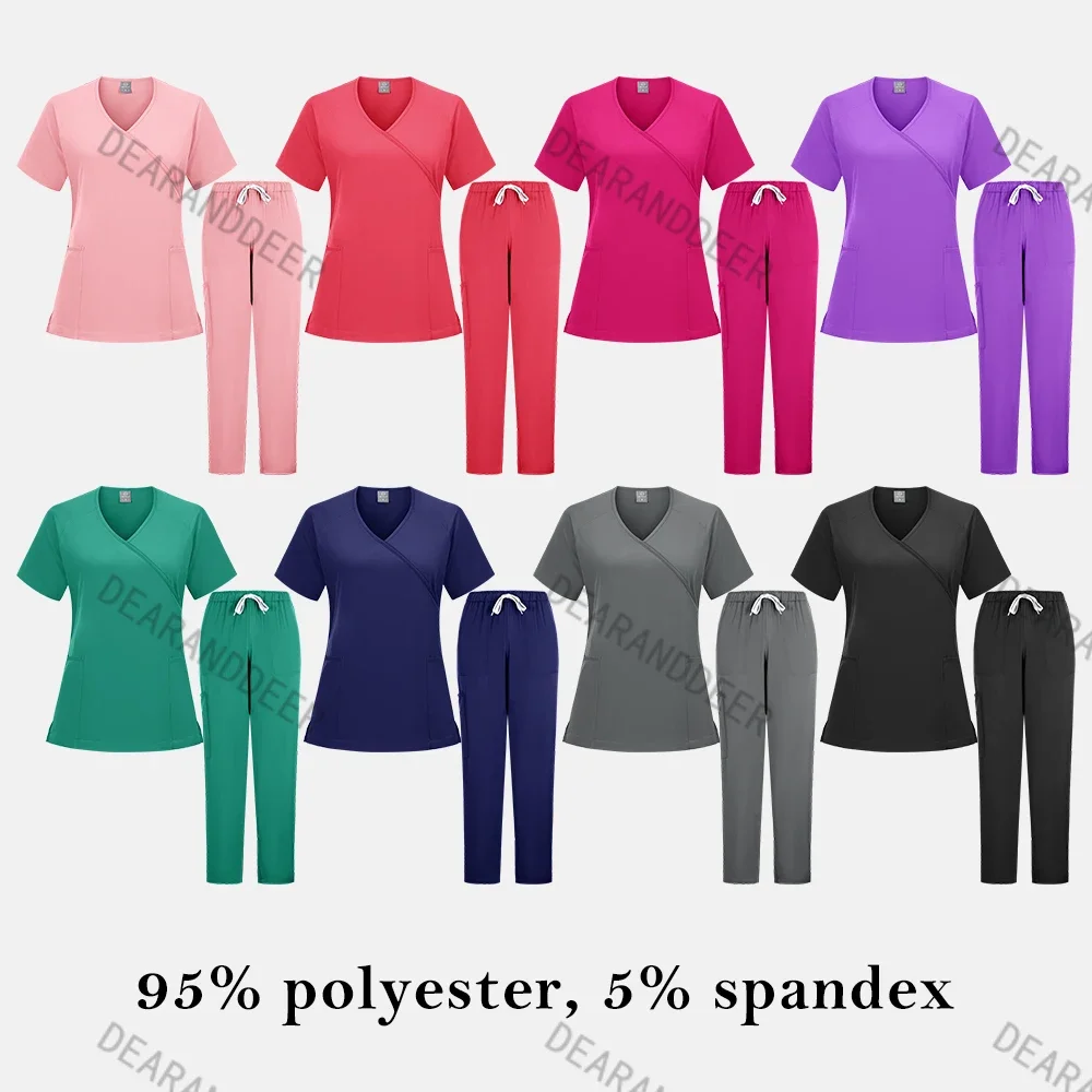 Washable matte lightweight fabric pet hospital doctor uniform beauty salon dental clinic pharmacy nurse nursing work set