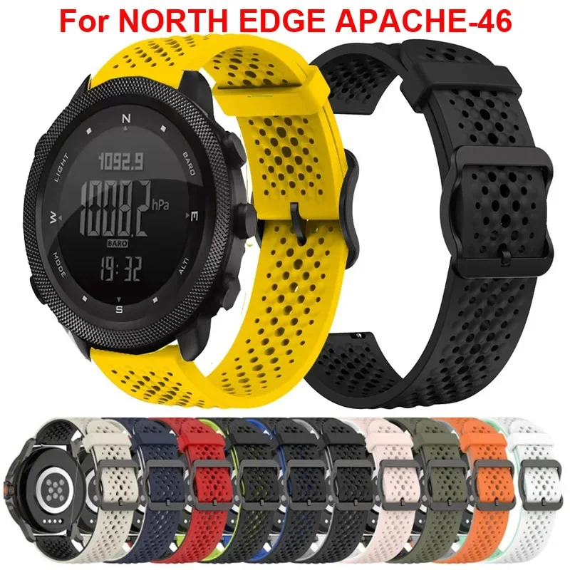 22mm Atmungsaktives Silikonarmband Für NORTH EDGE APACHE-46 Smartwatch Armband Band Für NORTH EDGE APACHE-46 Sport Gürtel Zubehör
