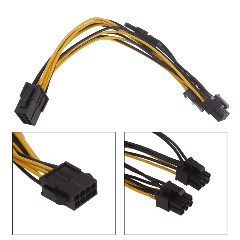 8 Pin to Dual 8 Pin (6+2) PCI for Express Power Adapter Cable Power Supply Cable for CPU or GPU Graphics Video Card Dropship