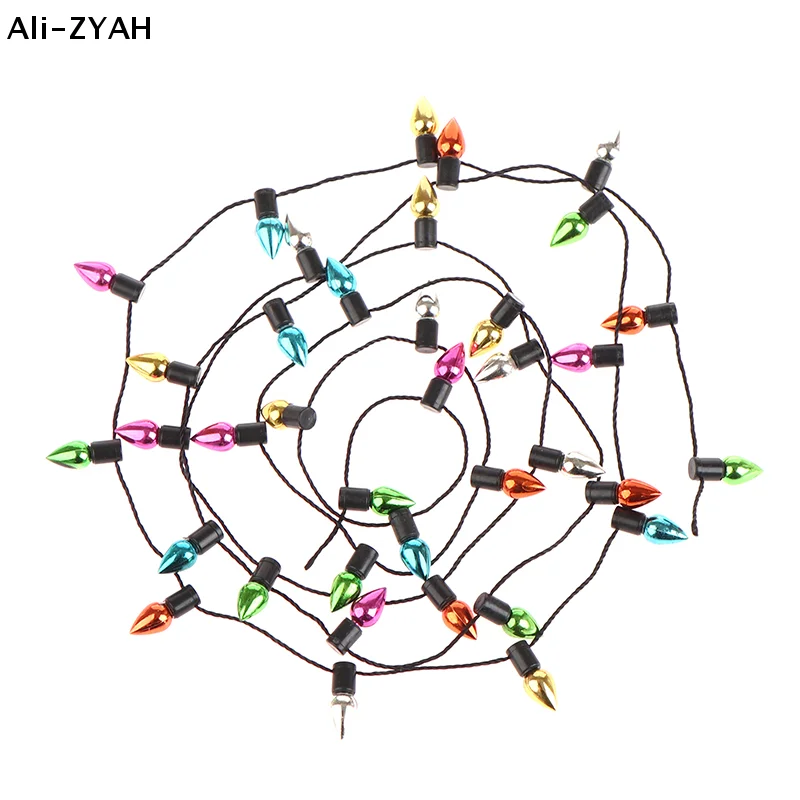 【Z】1 String 1:12 Dollhouse Christmas Decoration Miniature Fake Lights 1M Simulation String Lights Toy Furniture Accessories