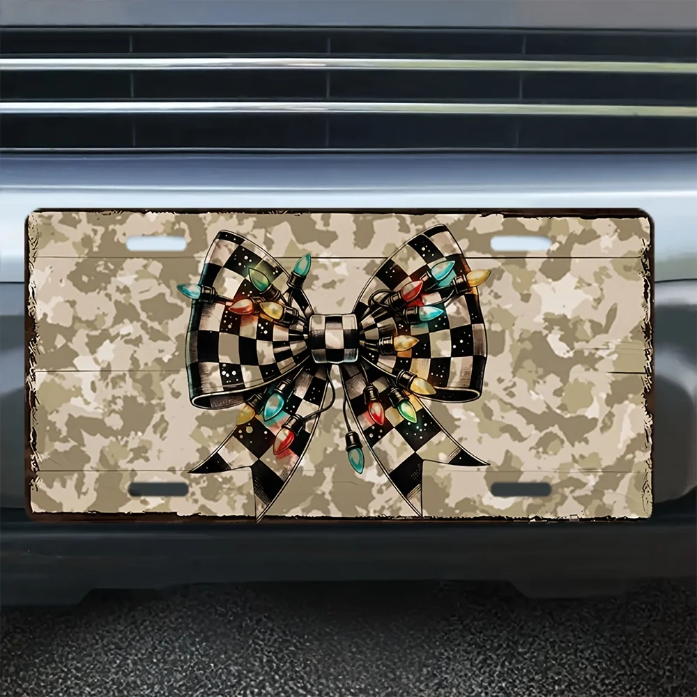 2D 1pc 6*12 inches (15*30cm) Combination of tiger head and Golden sword Matte Aluminum License Plate, Fun Novelty License Plate