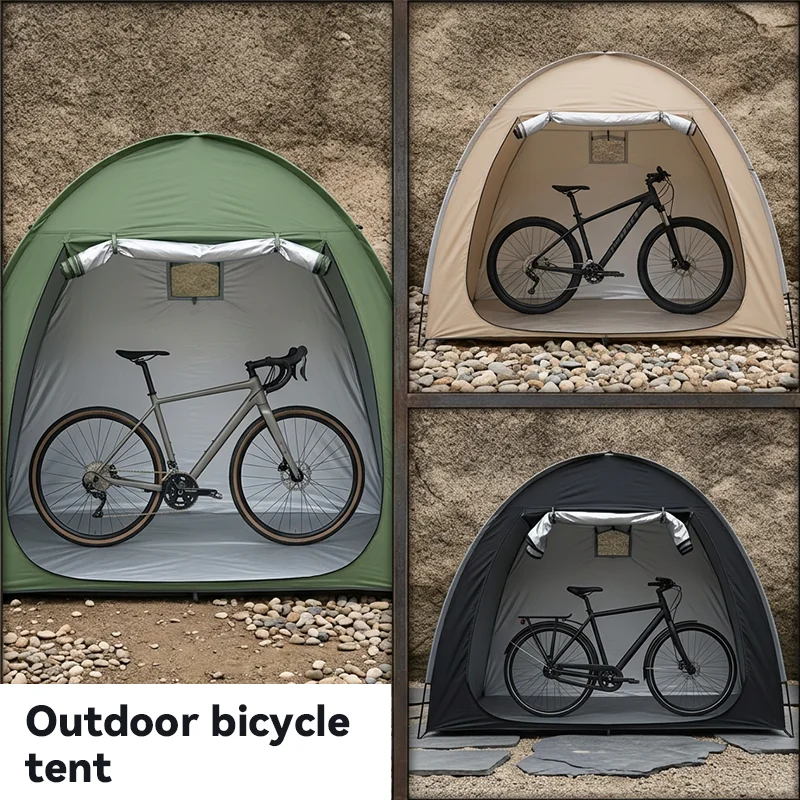 2‑3 Bikes Easy Carry Bike Storage Shelter, Foldable Bicycle Tent, Space‑Efficient Shed for Outdoor Organizing