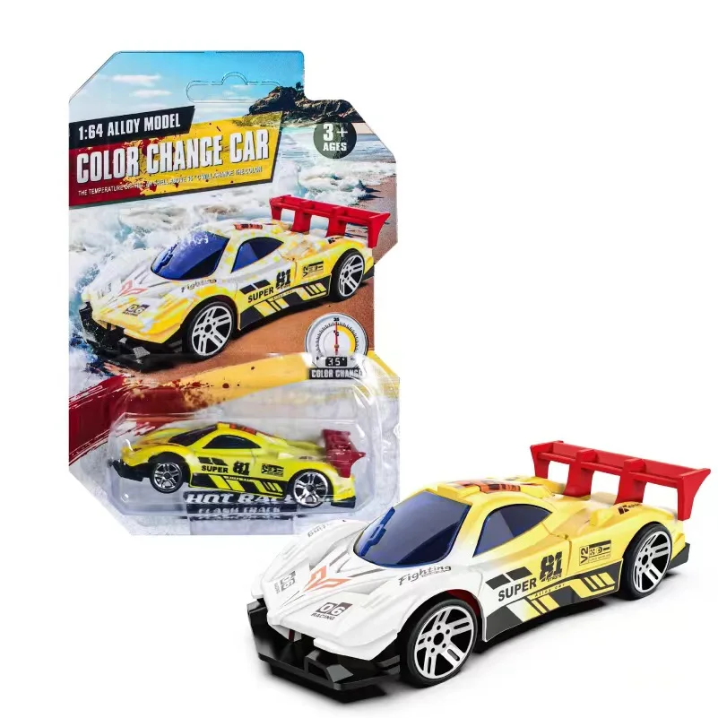 Alloy Car Model 1:64 Temperature Sensitive Color Changing Racing Car Crash Resistant Track Car Boy Car Model Toy