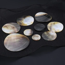 10pc Natural Freshwater Shell Bead Round Shape Black Shell Loose Beads for Jewelry Making Earring Accessories DIY