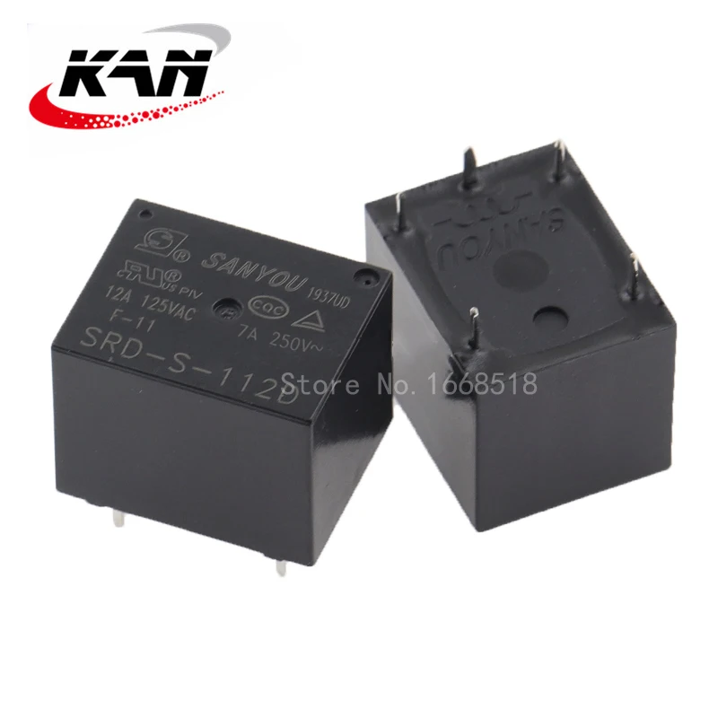 Free shipping 100pcs Power Relay SRD-S-105D SRD-S-112D SRD-S-124D 5VDC/12VDC/24VDC 7A 250VAC 5PIN Original New