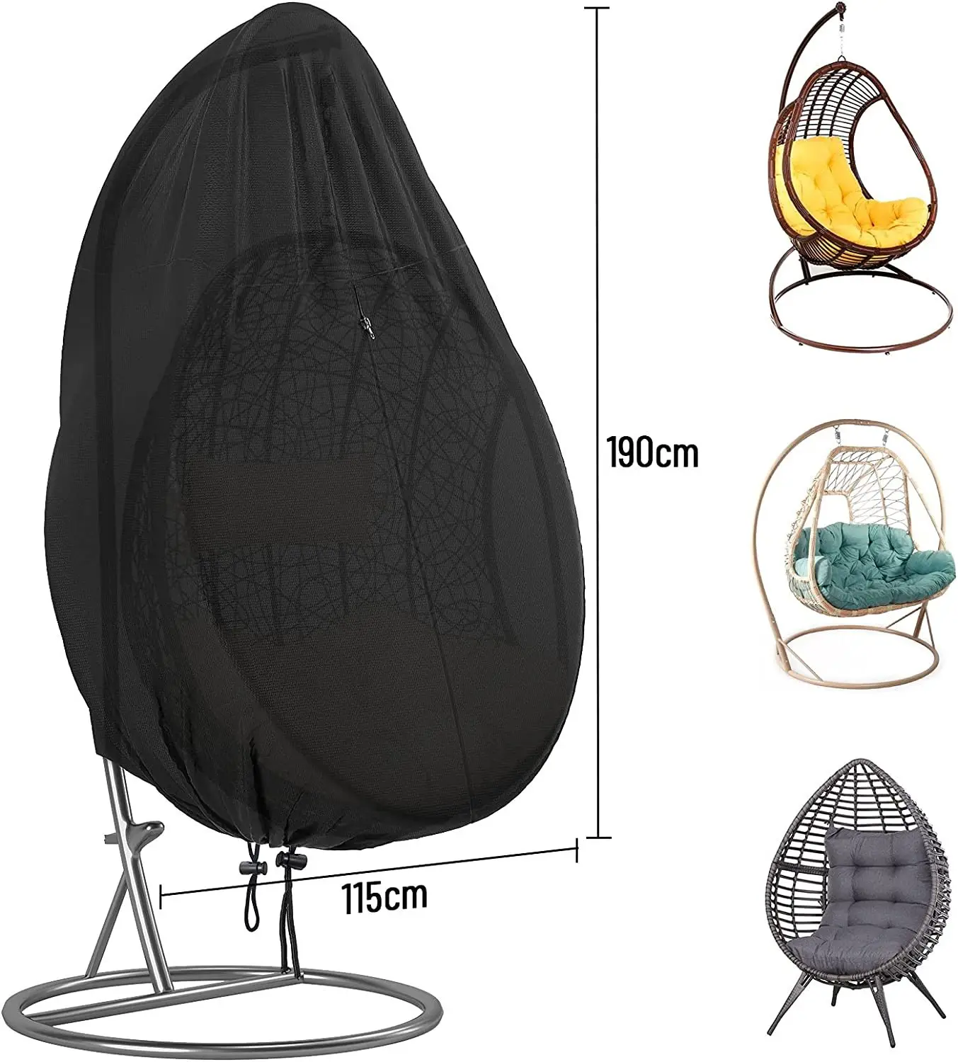 D2 Outdoor Swing Hanging Chair Eggshell Dust Cover Polyester UV Protection Universal Cover Garden Waterproof Dust Cover For Home