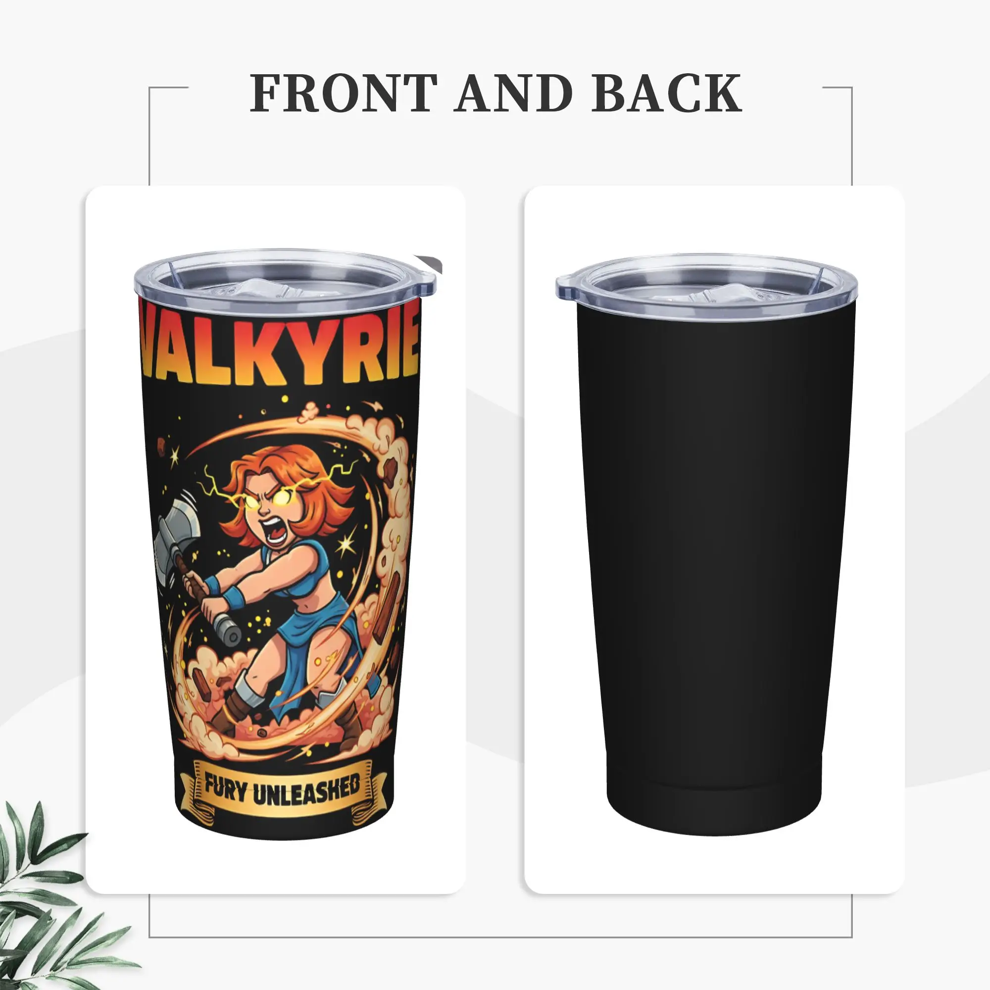 Valkyrie Royaleds Insulated Tumbler with Straws Lid Game Stainless Steel Thermal Mug Office Home Water Bottle Cup, 20oz