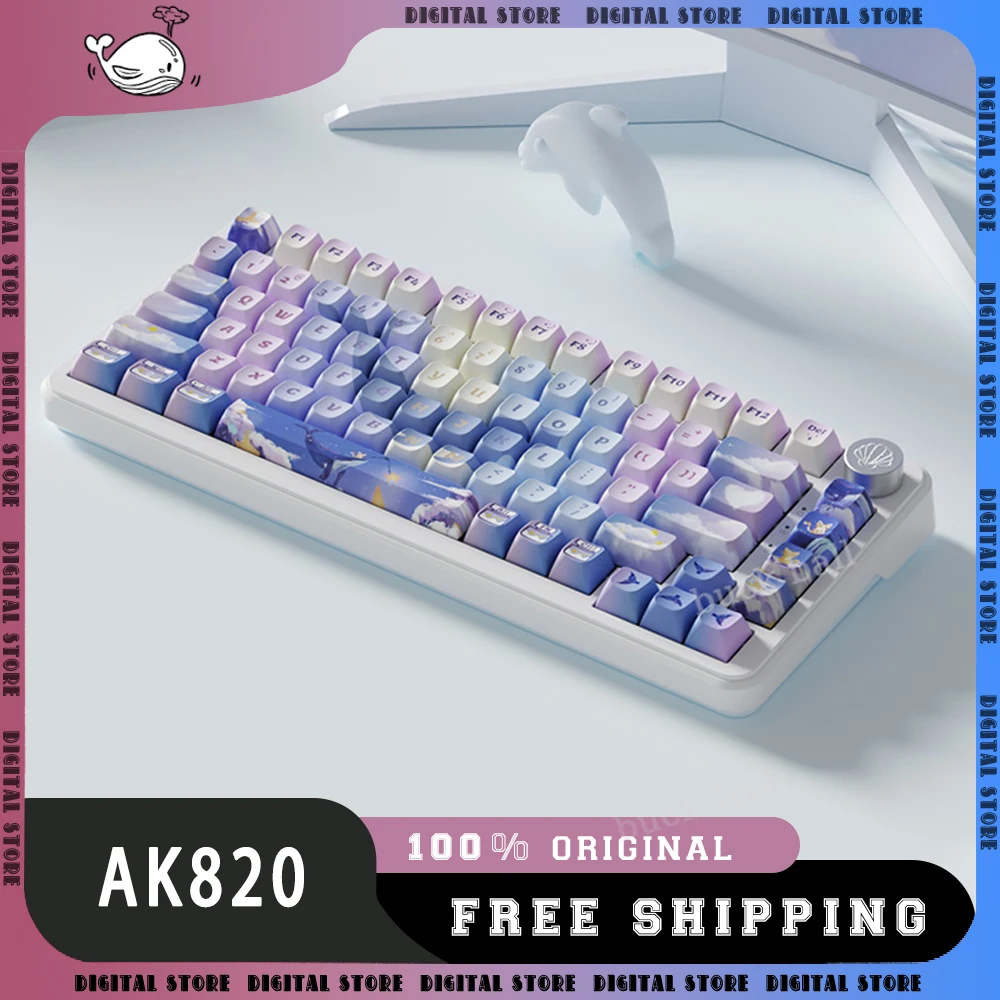 

AK820 Whale Language Star Wish keyboard 3Mode USB/2.4G/Bluetooth Wireless Keyboard RGB Hot Swap Gaming Keyboard Game Office Gift
