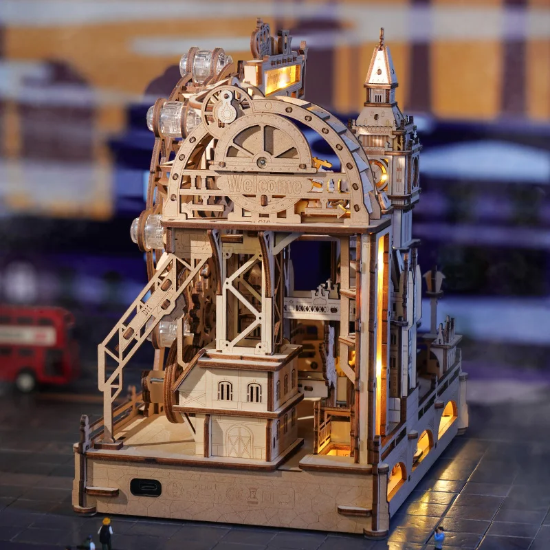3D Wooden Marble Run Puzzle - London City Model Kit 3