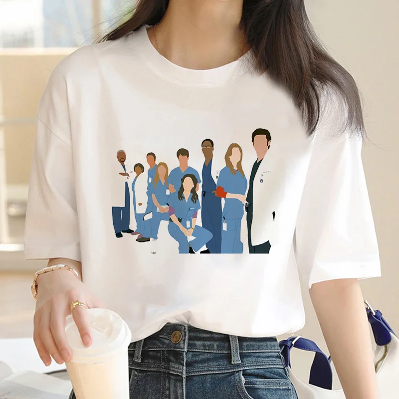 Greys anatomy t-shirt tshirt donna coppia vestiti grunge harajuku kawaii corea tumblr vestiti t-shirt grafica tees donne