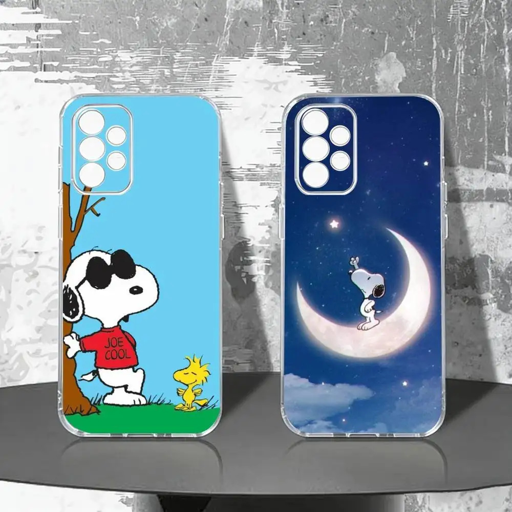 O-l Snoopy   Phone Case For Samsung S25,S24,S21,S22,S23,S30,Ultra,S20,Plus,Fe,Note,10,9,5G Transparent Cover