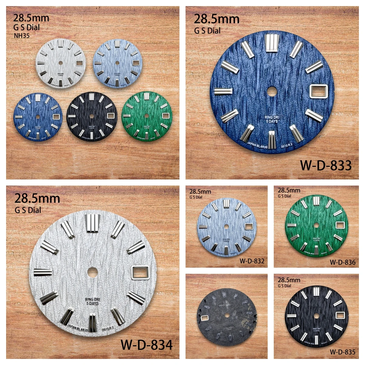 

28.5mm GS Logo With Grand S Dial Suitable Fit NH35/NH36/4R/7S Japan Movement Green Lumens Wave High Quality Watch Accessories ﻿