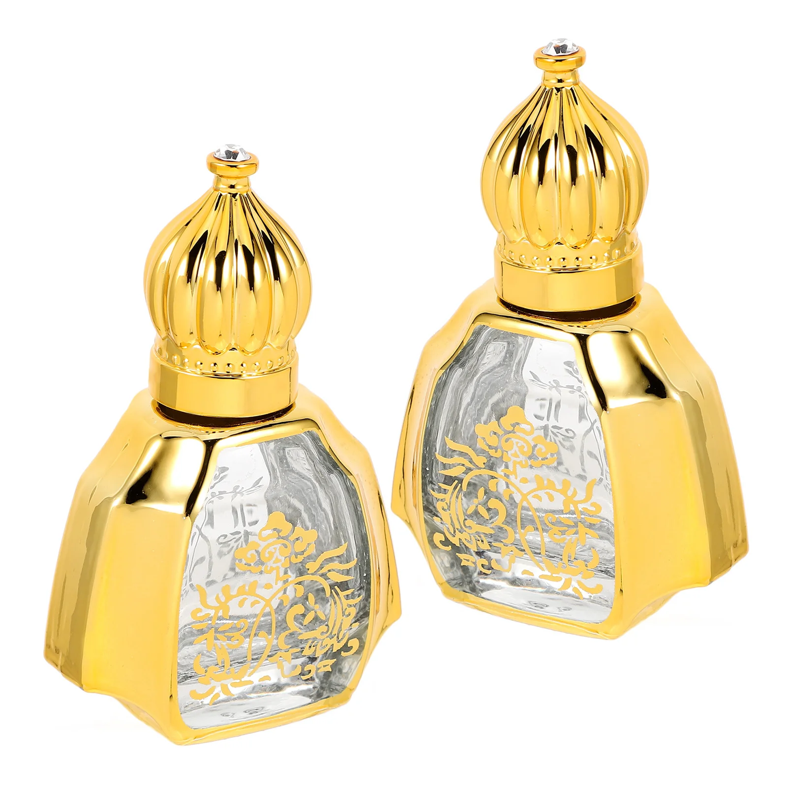 2 قطعة زجاجات عينة الزيت العطري خمر نمط إعادة الملء الزجاج لفة على زجاجة المحمولة العطور السفر الحاويات الأسطوانة الفارغة