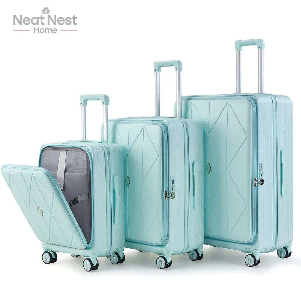 

3 Piece Durable Luggage Sets (20/24/28), Carry On Luggage with TSA Lock,Lightweight Suitcase with Front Pocket and Spinner Wheel