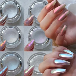 6Colors Moonlight Pearl Mirror Powder 0.5/1/2g Laser Aurora Shell Pearl Nail Powder Fine Glitters Metallic Chrome Rubbing Powder