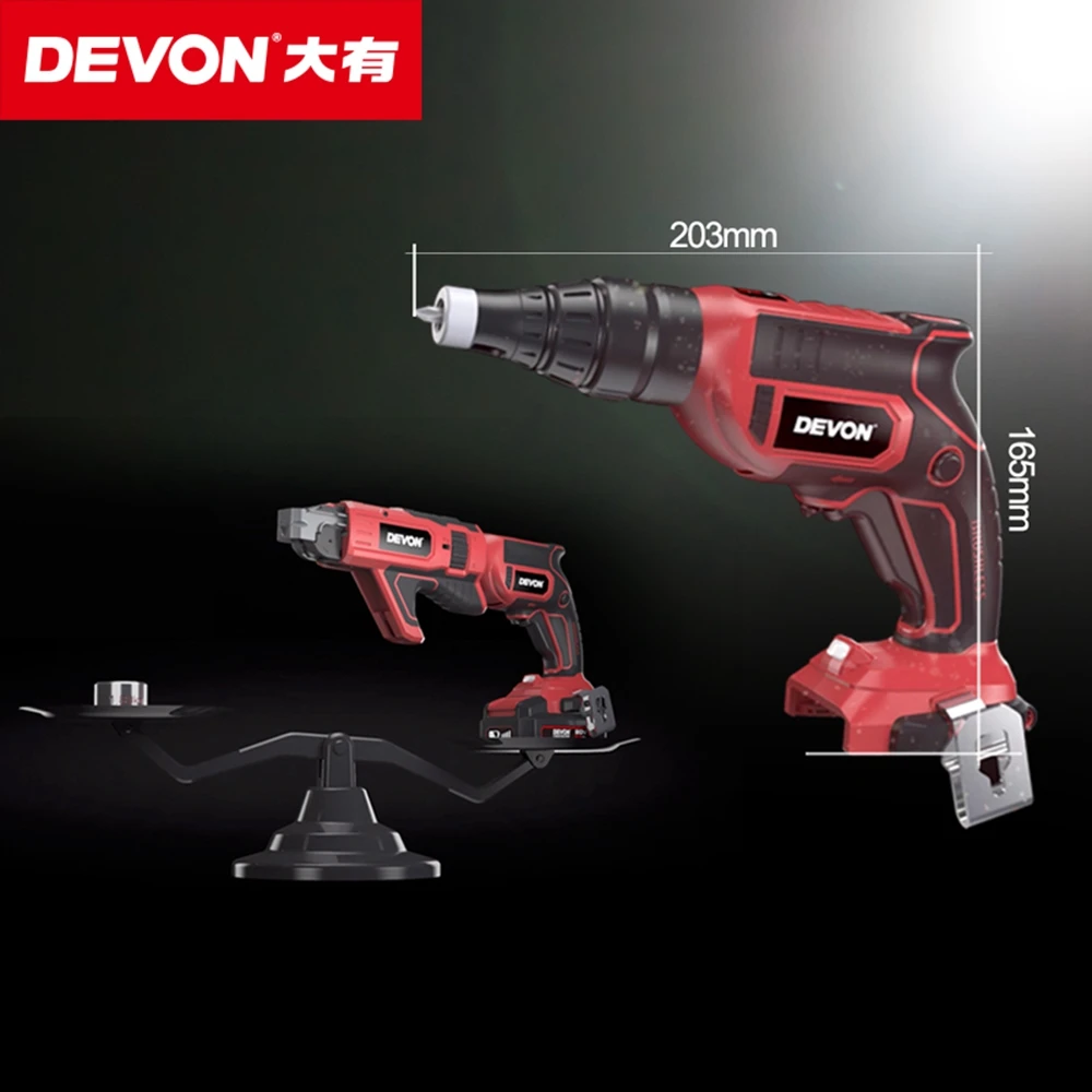 DEVON High Quality Service 20v Lithium-ion Brushless Collated Cordless Drywall Screwdriver